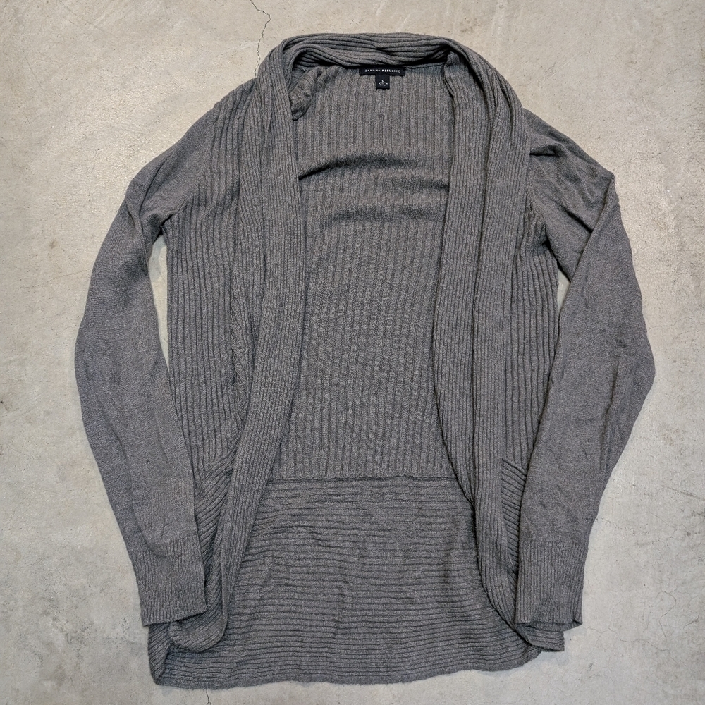 Banana Republic Women's M Open Cardigan Gray Viscose Nylon Wool